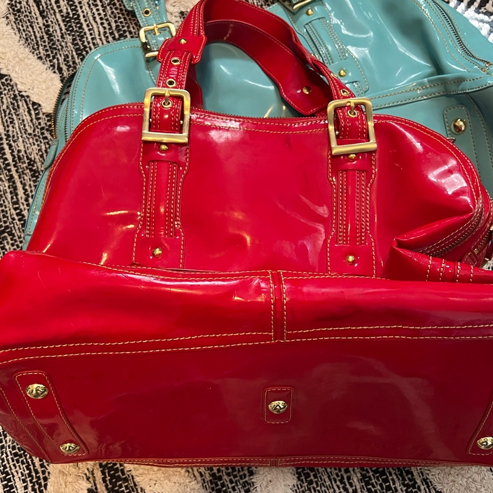 Red Maxx New York Faux Patent Leather Satchel